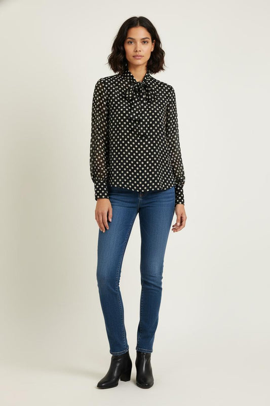 Blouse Noire et Blanche - Taille M/38