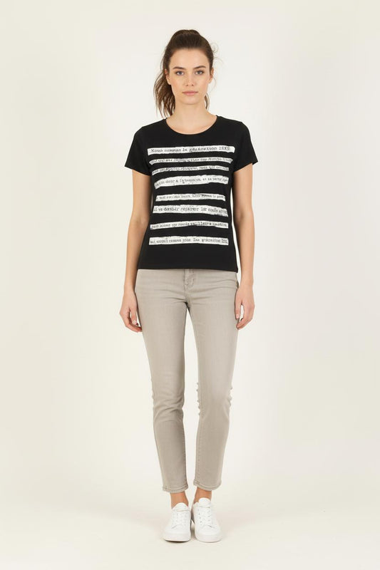 Tee-shirt Noir et Blanc - Taille XS/34