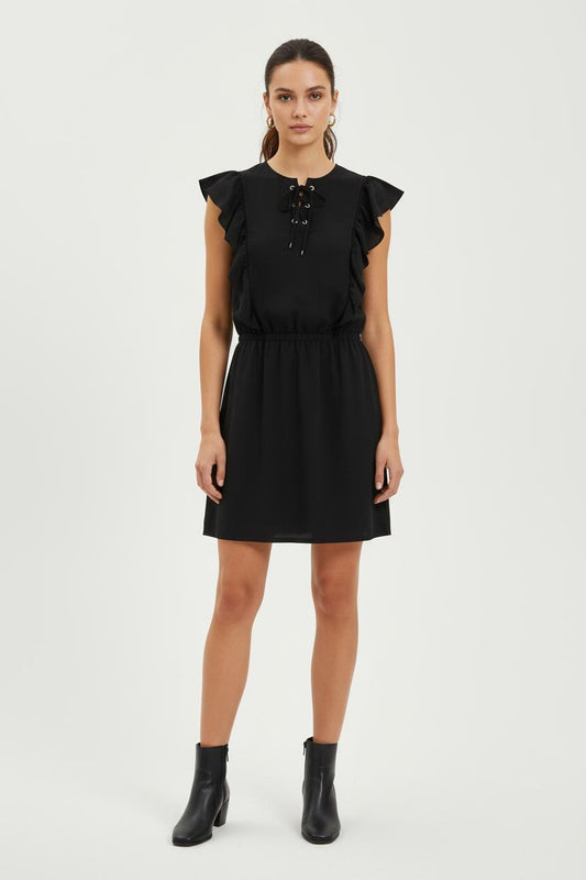 Robe Volantée Noire - Taille XS/34