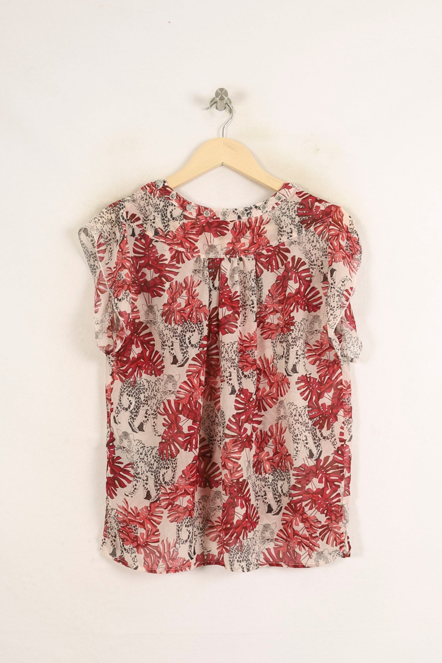 Blouse Rouge et Beige - Taille XL/42