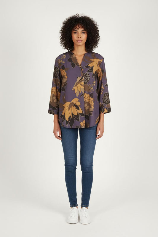 Blouse Violette et Jaune - Taille XXL/44