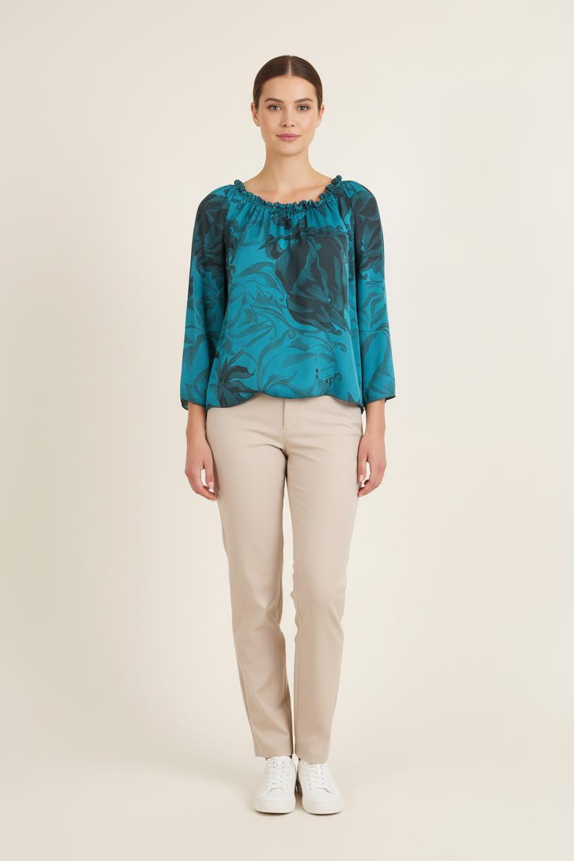 Blouse Bleue et Noire - Taille S/36