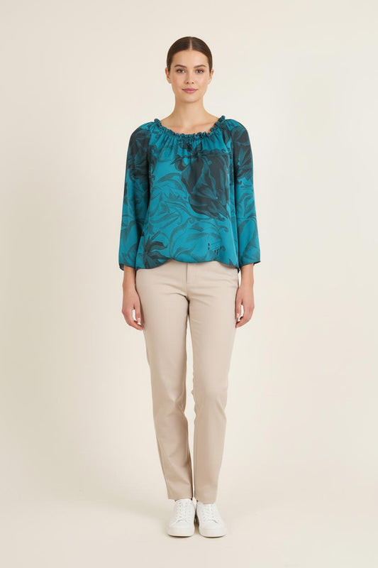 Blouse Bleue et Noire - Taille S/36