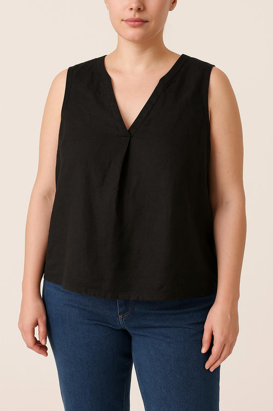 Blouse Sans Manches Noire - Taille XL/42