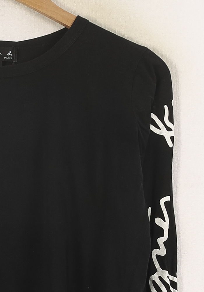 Tee-shirt Manches Longues Noir et Blanc - Taille L/40