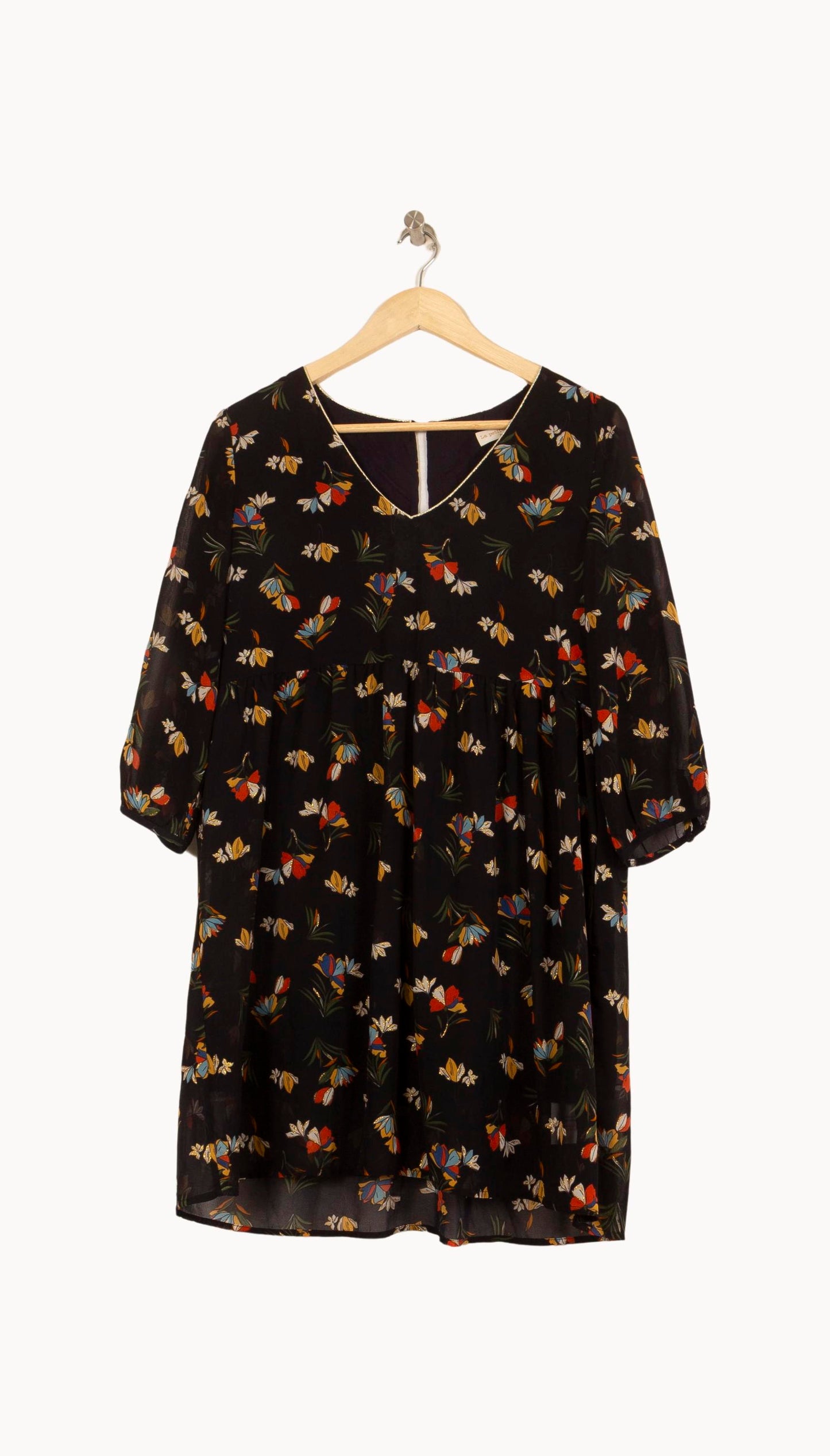 Robe Fleurie Noire - Taille M/38