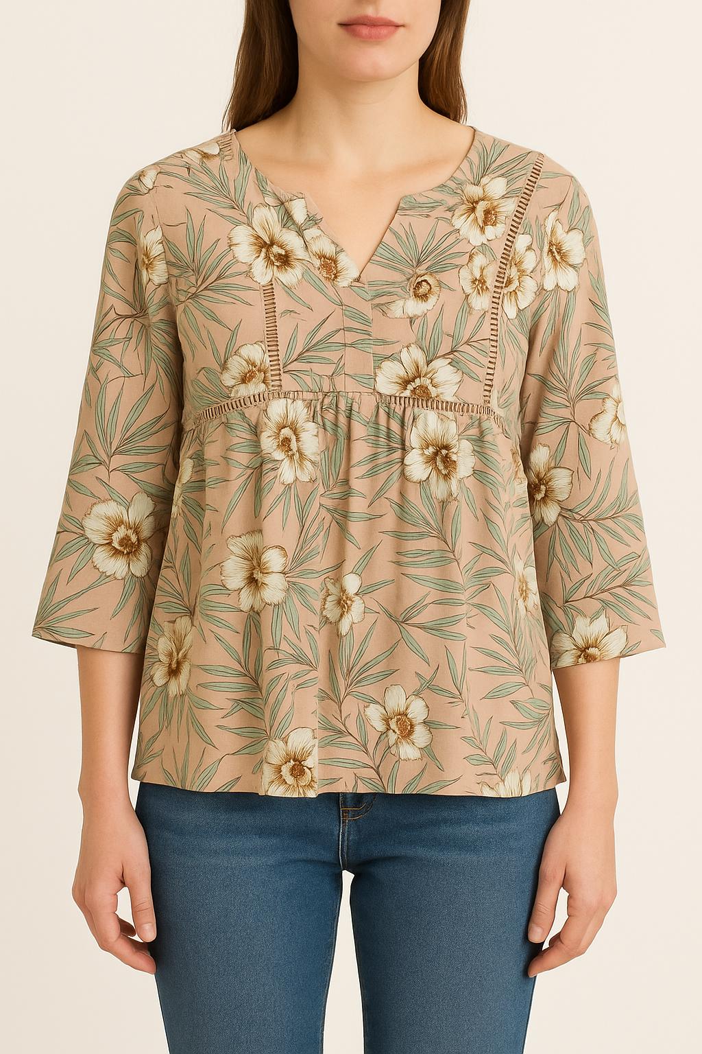 Blouse Rose et Verte - Taille M/38