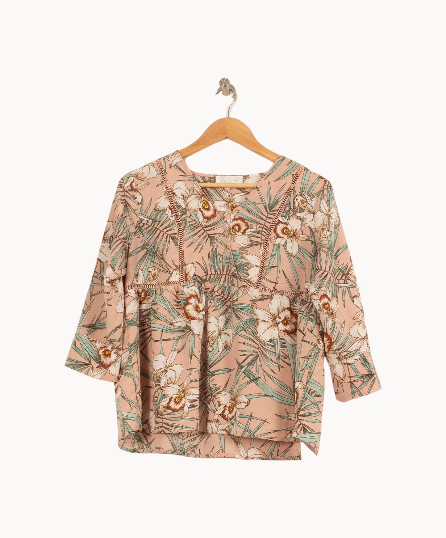 Blouse Rose et Verte - Taille M/38