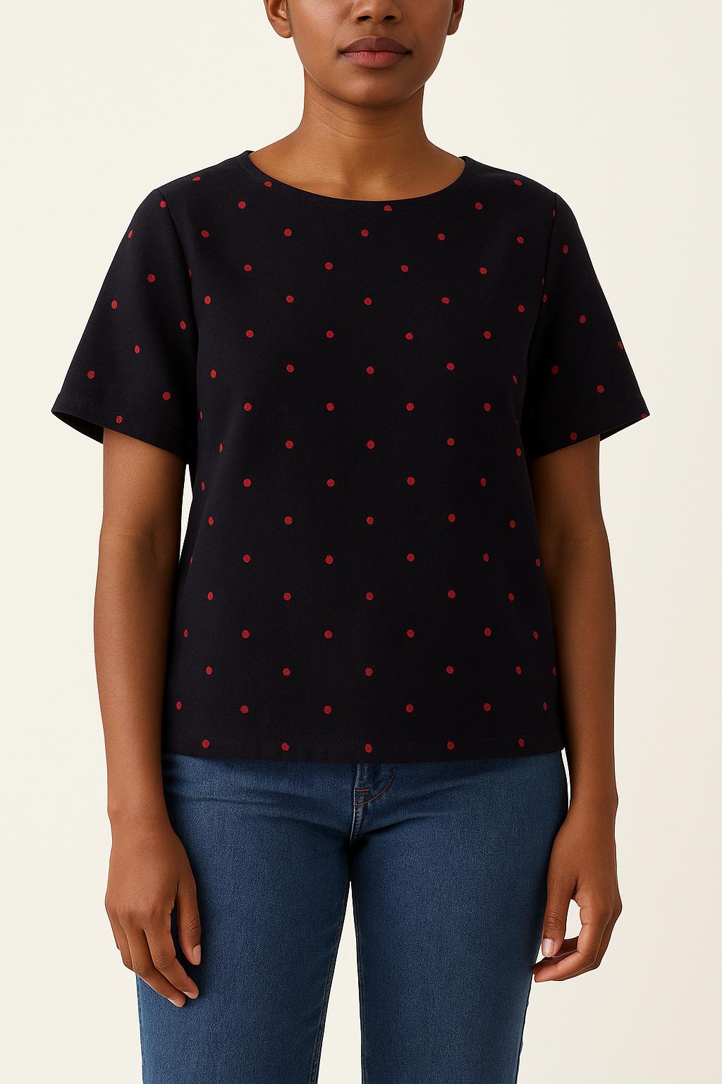 Blouse Bleue et Rouge - Taille M/38