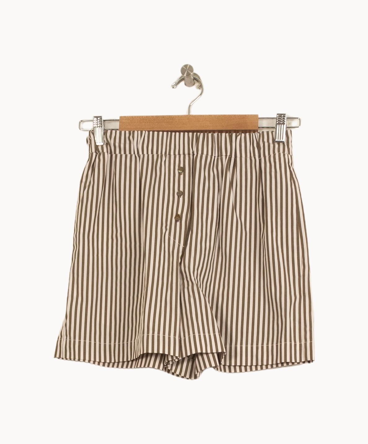 Short Rayé Marron et Blanc - Taille XS/34
