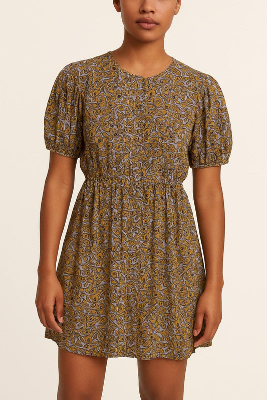 Robe Courte Jaune et Violette - Taille XS/34