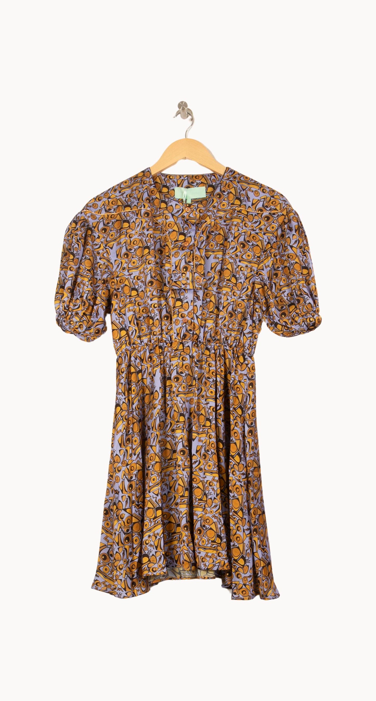 Robe Courte Jaune et Violette - Taille XS/34