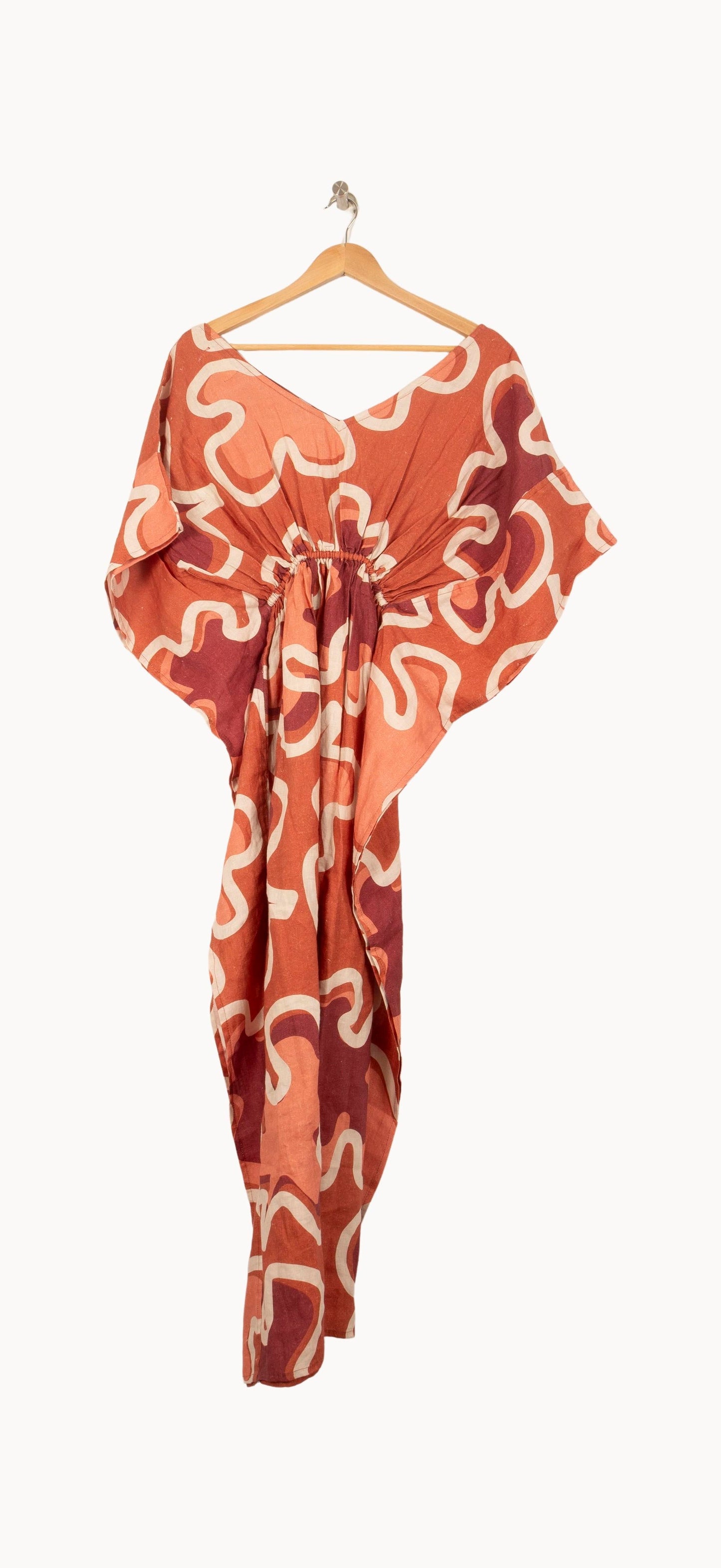 Robe Longue Orange et Blanc - Taille S/36