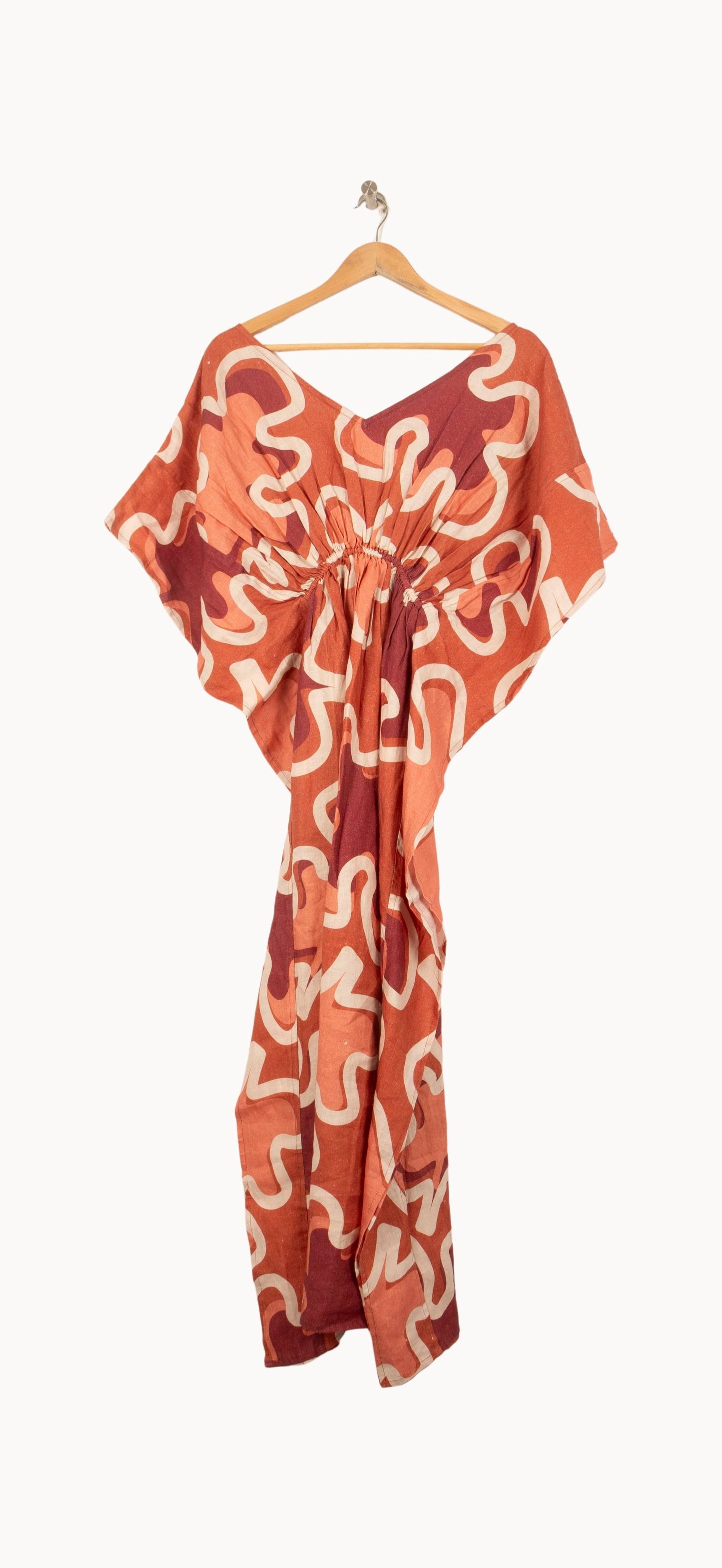 Robe Longue Orange et Blanc - Taille S/36