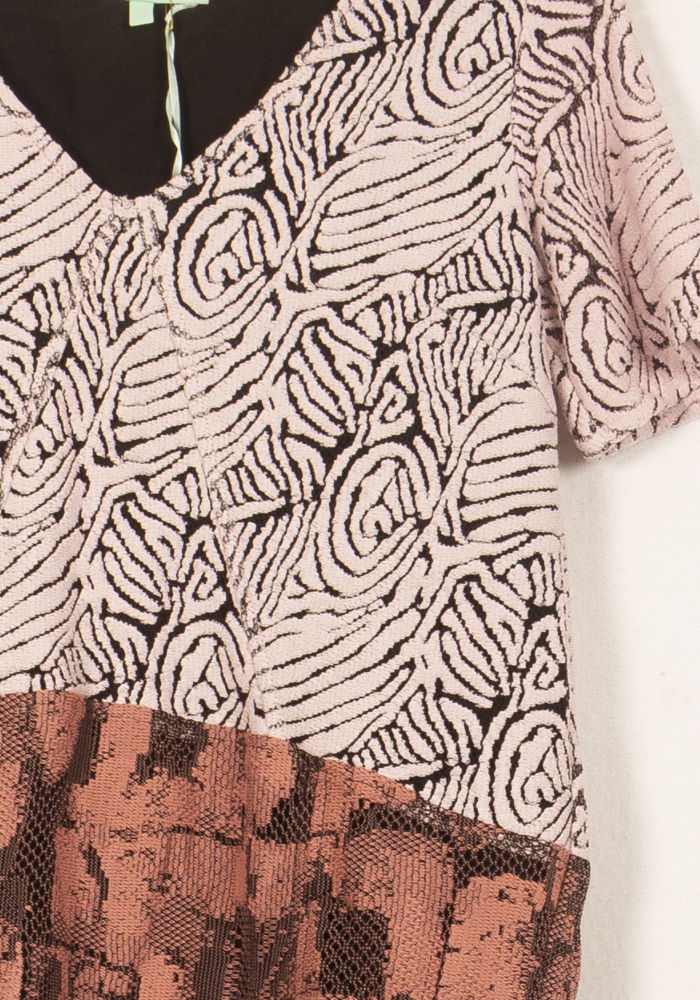 Robe Midi Rose et Noire - Taille S/36