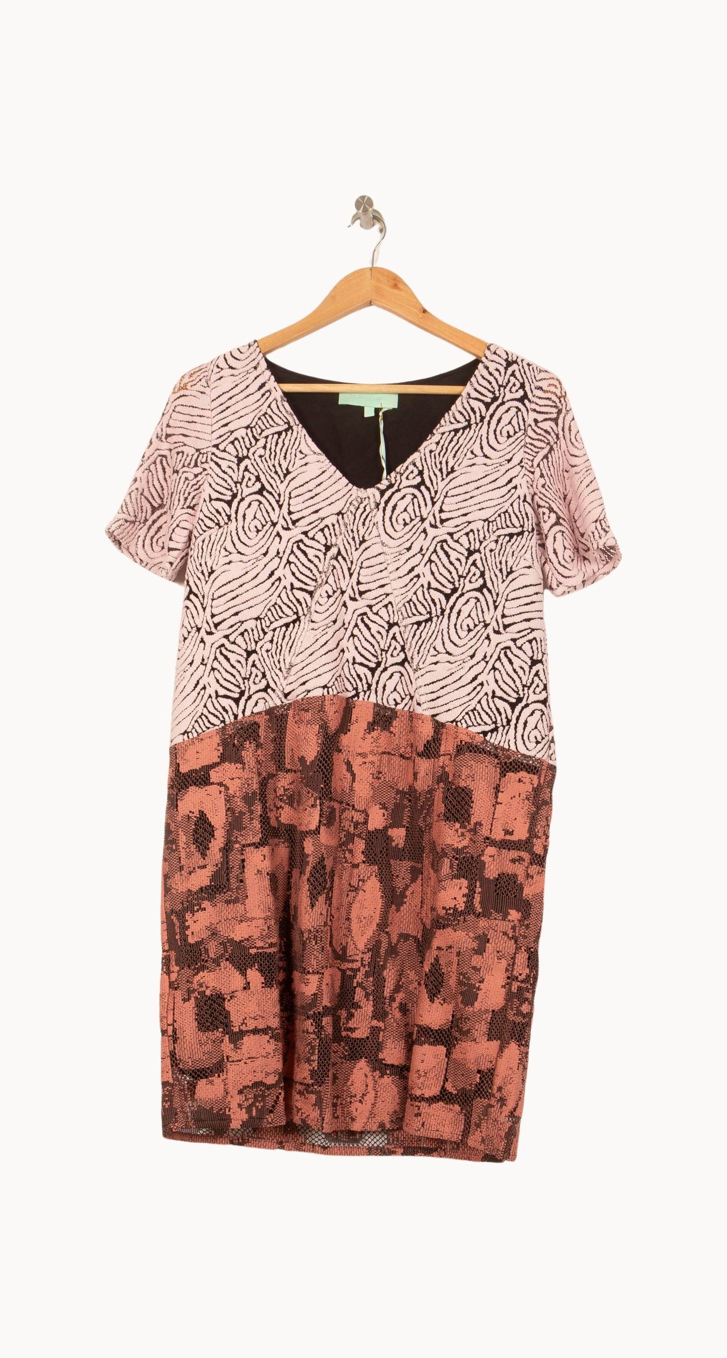 Robe Midi Rose et Noire - Taille S/36