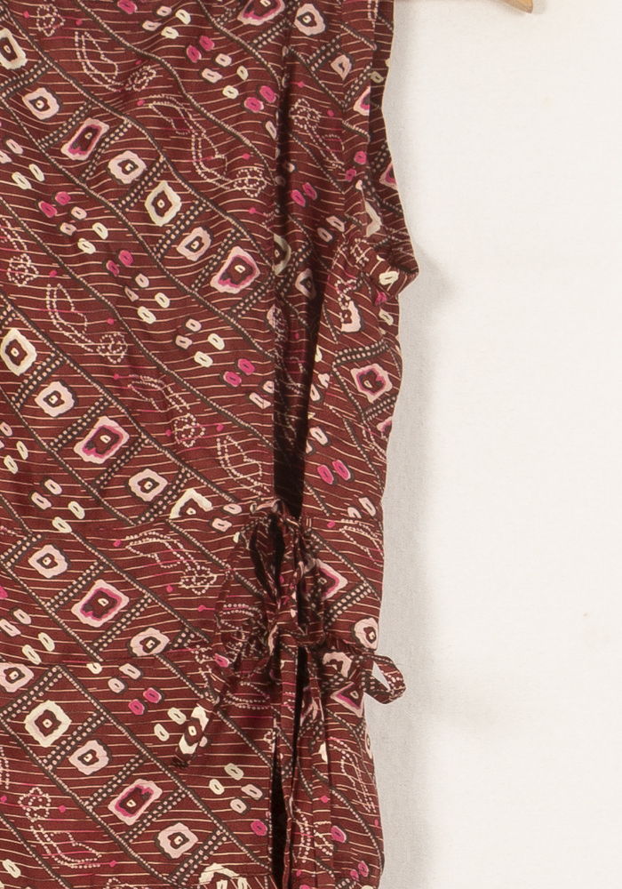 Robe Imprimée Bordeaux - Taille XS/34