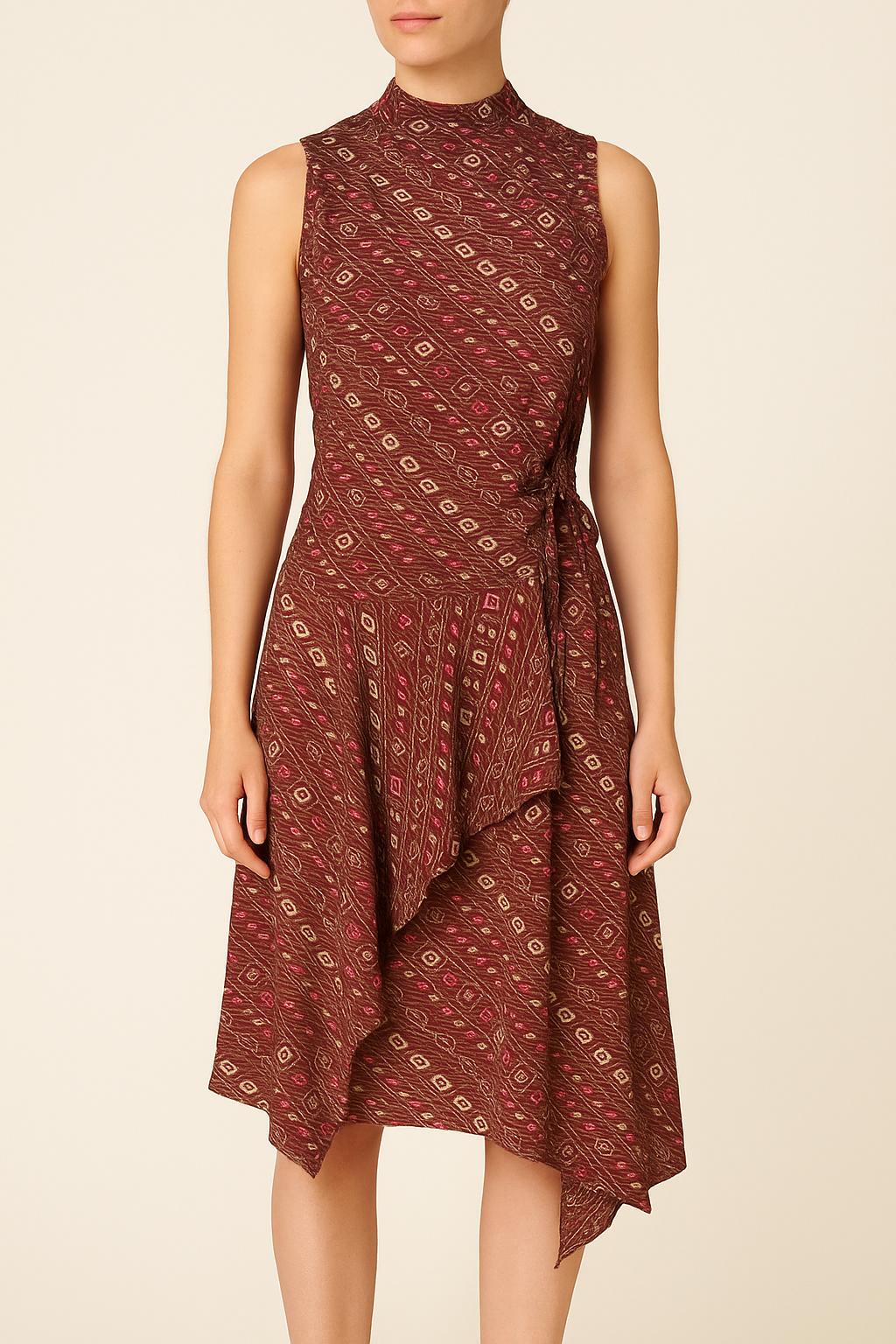 Robe Imprimée Bordeaux - Taille XS/34