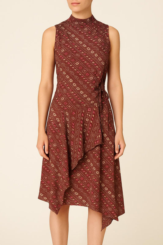 Robe Imprimée Bordeaux - Taille XS/34