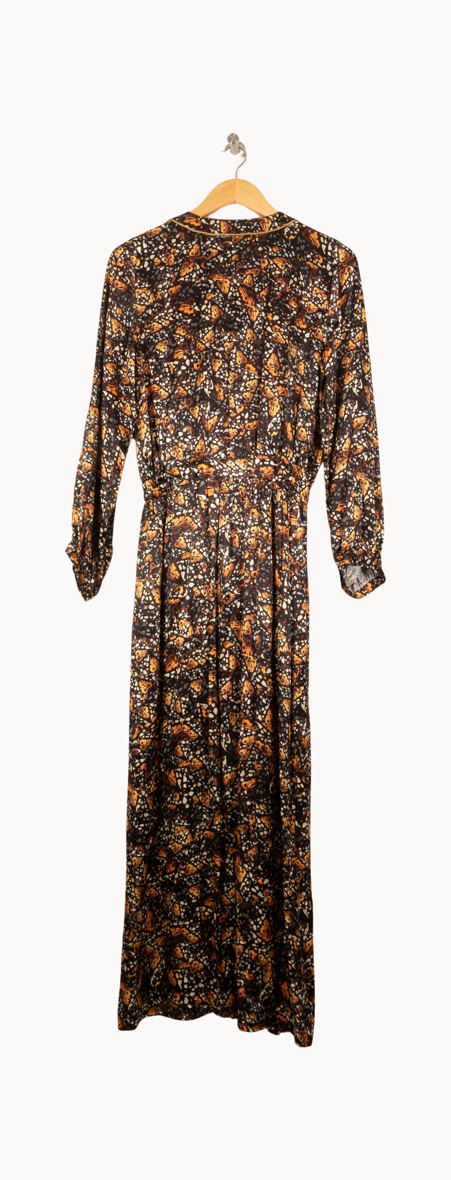 Robe Longue Marron et Orange - Taille S/36