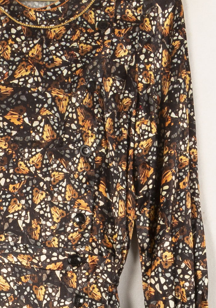 Robe Longue Marron et Orange - Taille S/36