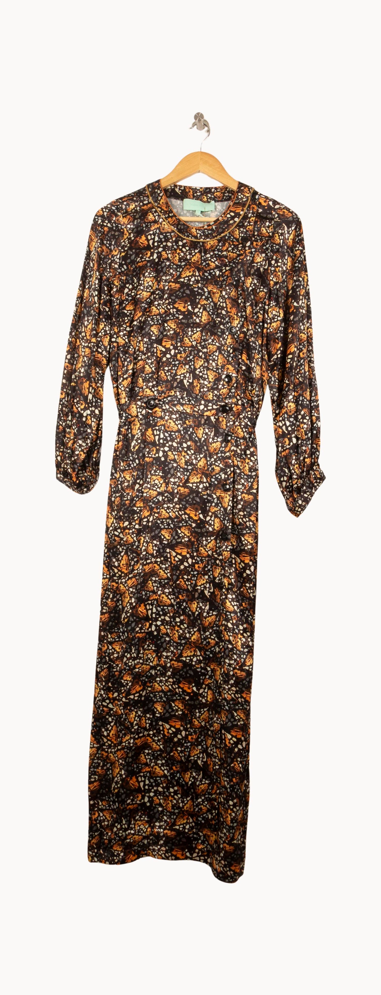 Robe Longue Marron et Orange - Taille S/36