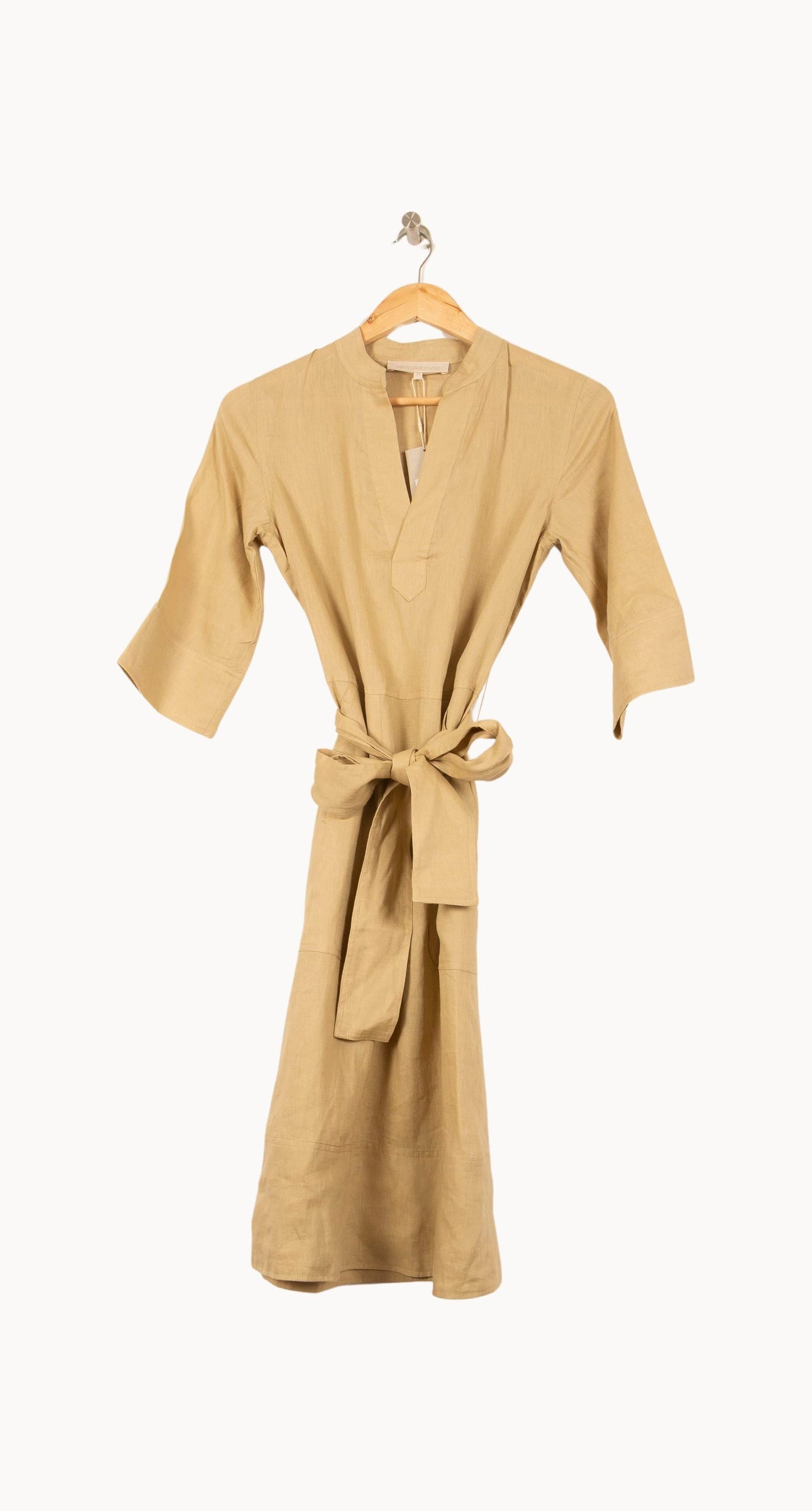 Robe Ceinturée Beige - Taille XS/34