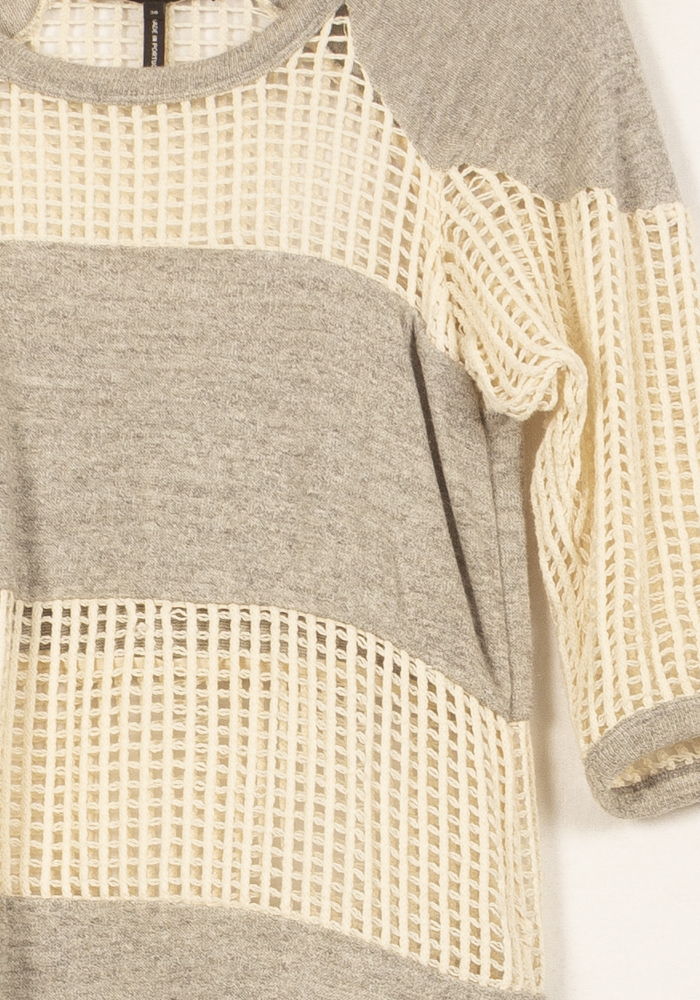 Robe Midi Grise et Écrue - Taille M/38