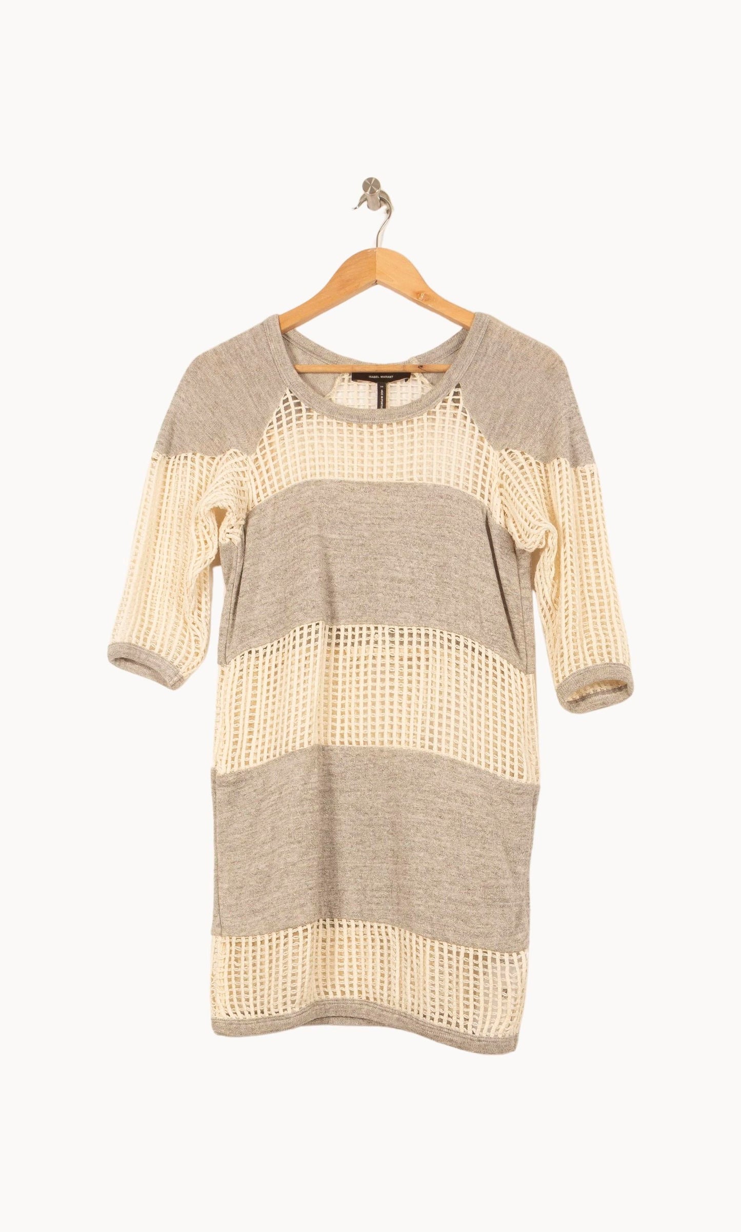 Robe Midi Grise et Écrue - Taille M/38