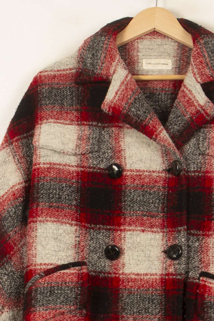 Veste À Carreaux Rouge et Noir - Taille S/36