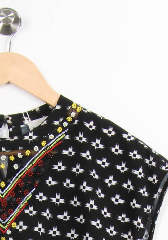 Blouse Noire et Blanche - Taille S/36