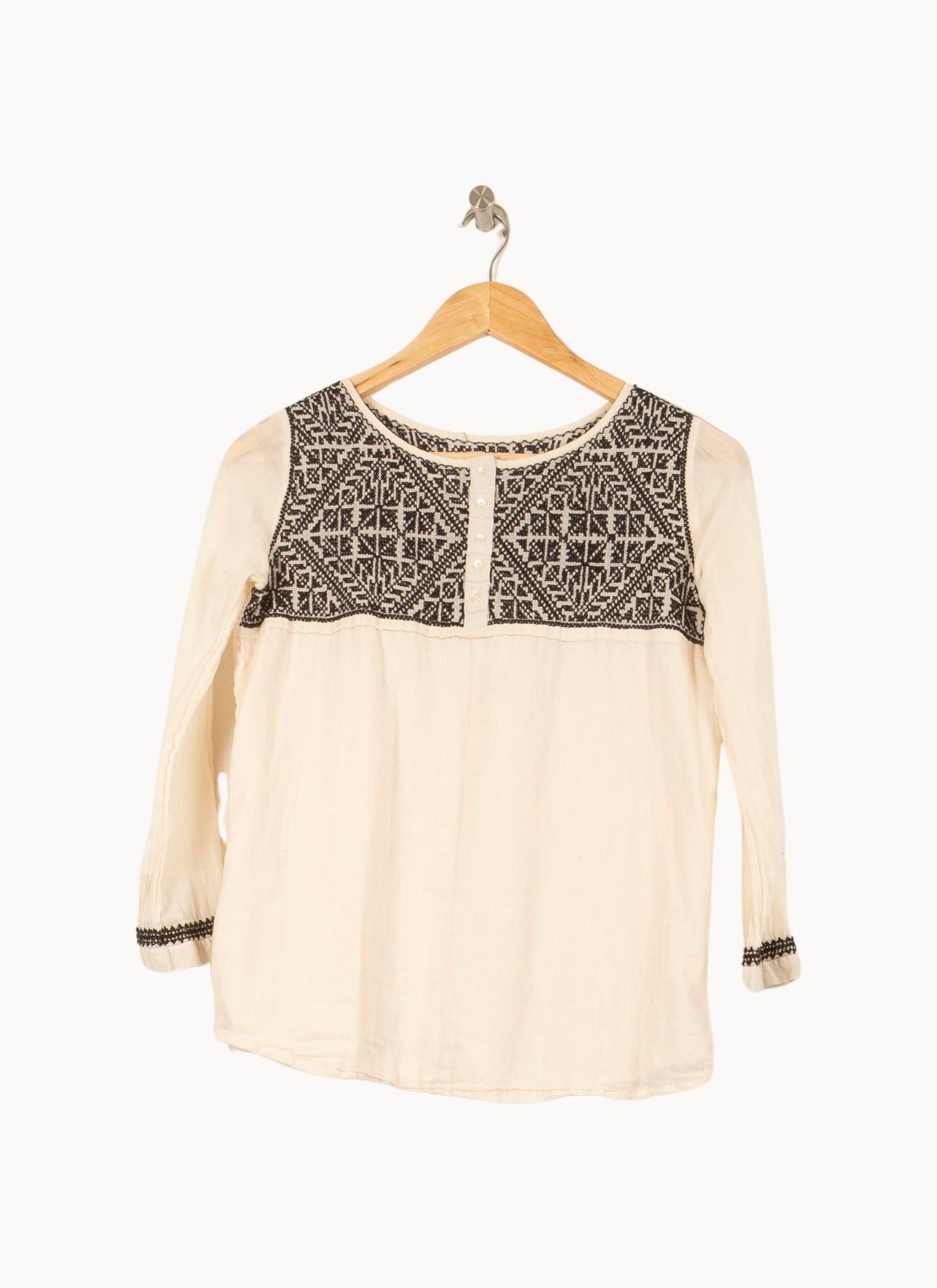 Blouse Blanche et Noire - Taille XS/34