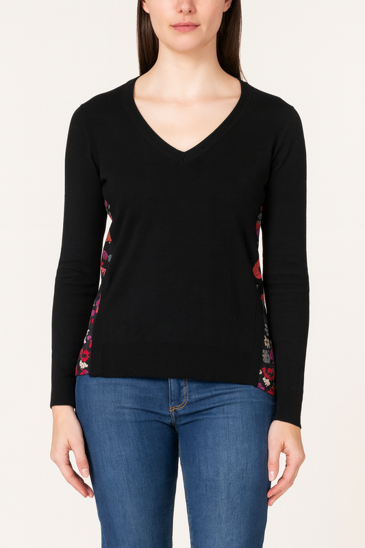 Pull Noir et Multicolore - Taille XS/34