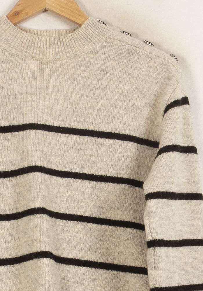 Pull Rayé Gris et Noir - Taille M/38