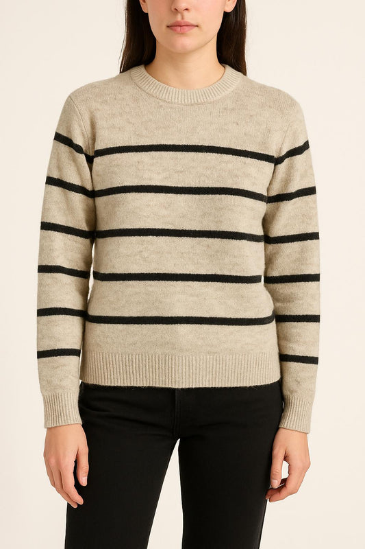 Pull Rayé Gris et Noir - Taille M/38