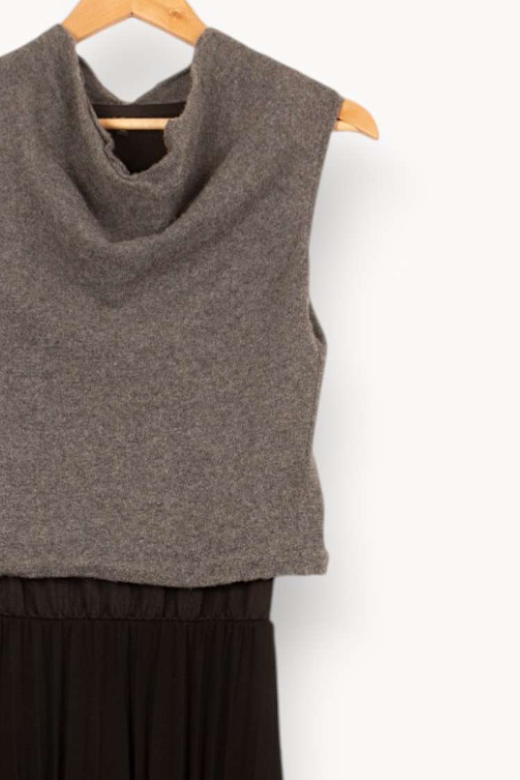 Robe Longue Noire et Grise - Taille S/36