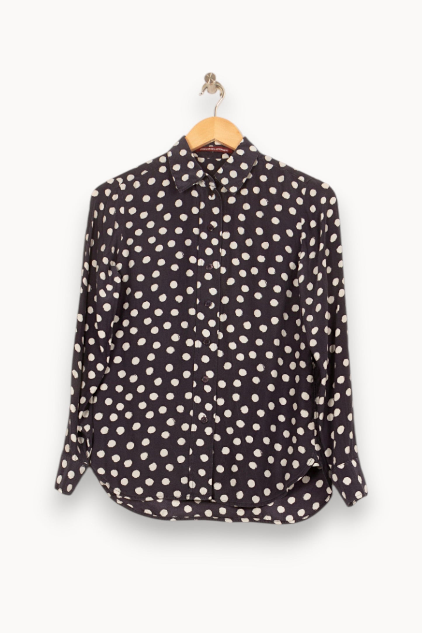 Chemise Noire à Pois Blancs - Taille XS/34