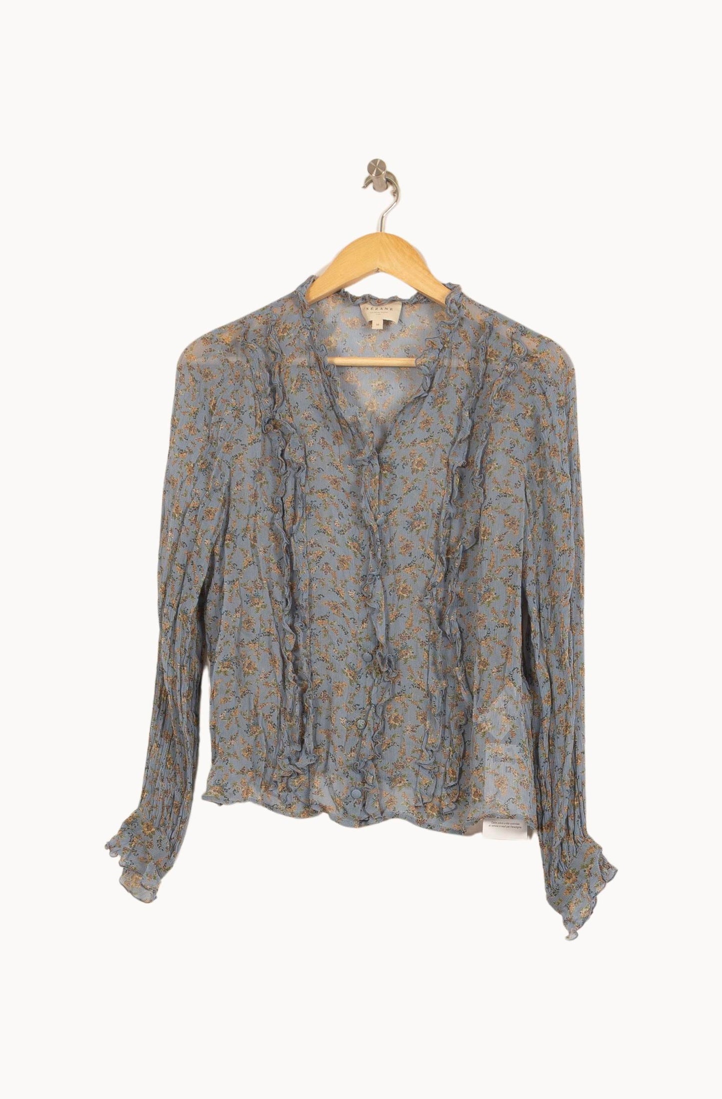 Blouse Bleu à Fleurs - Taille M/38