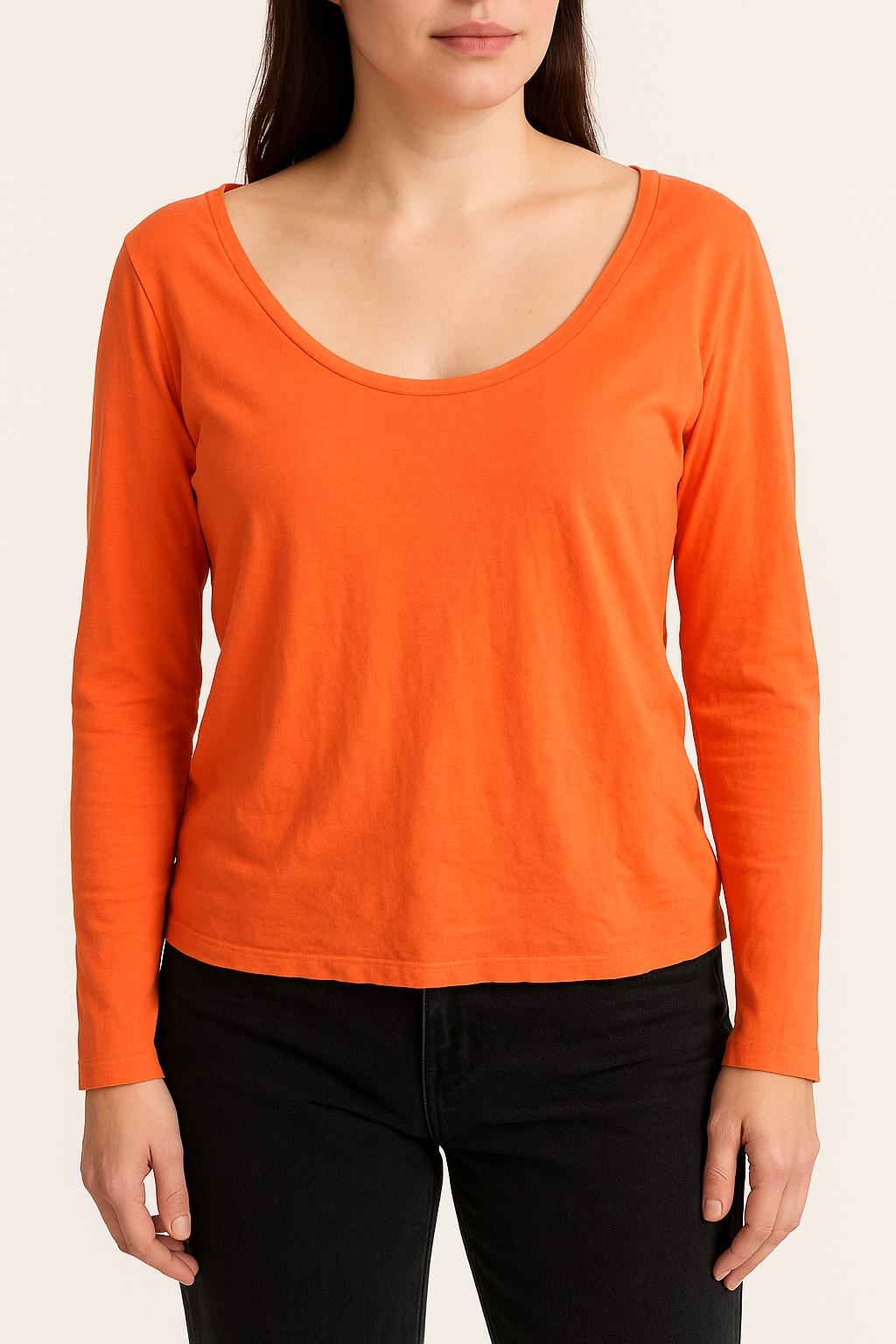 Tee-shirt Manches Longues Orange - Taille XL/42