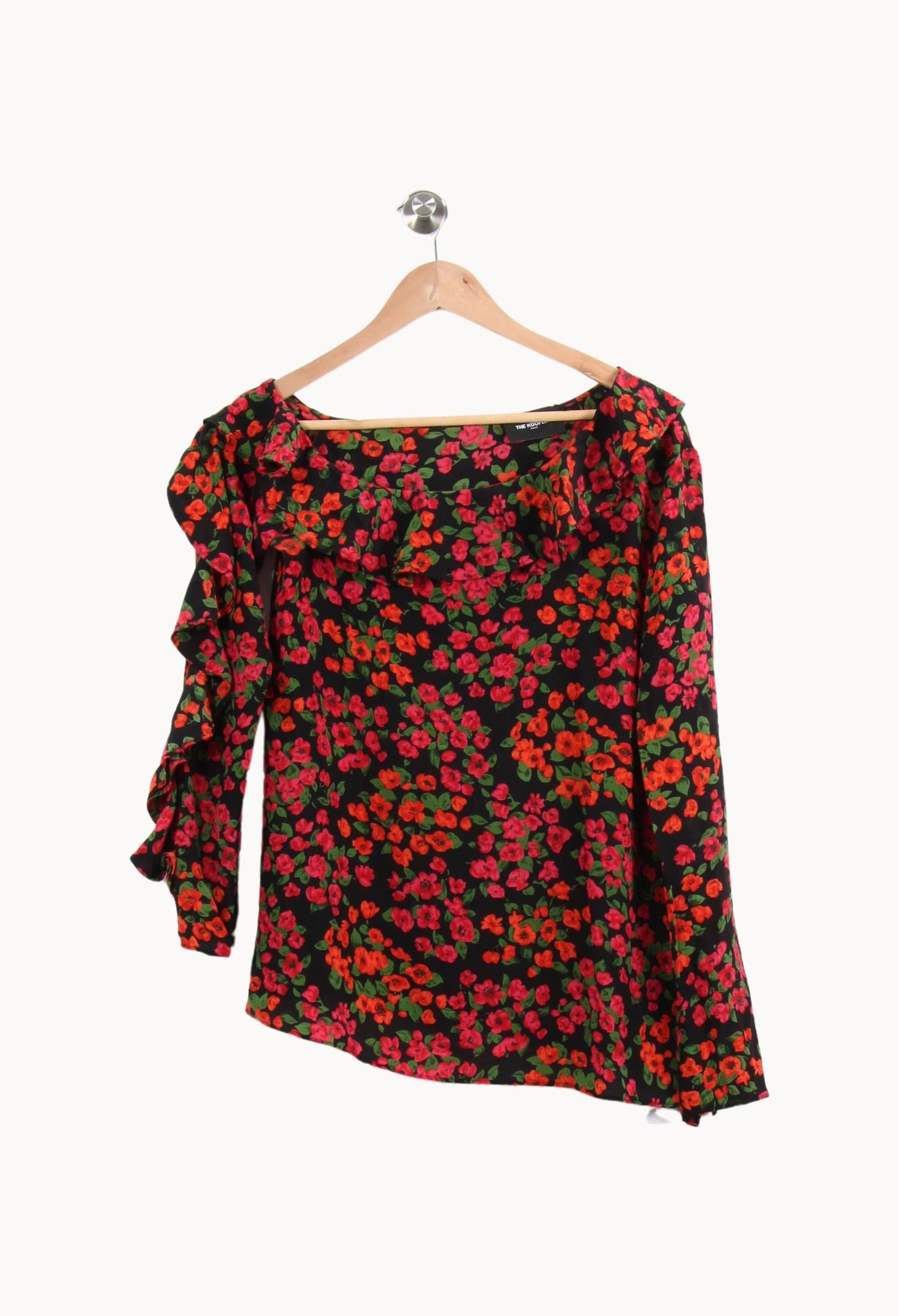 Blouse Noire et Fleurie - Taille M/38