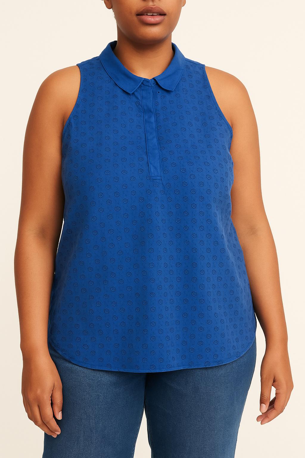 Blouse Sans Manches Bleue - Taille L/40