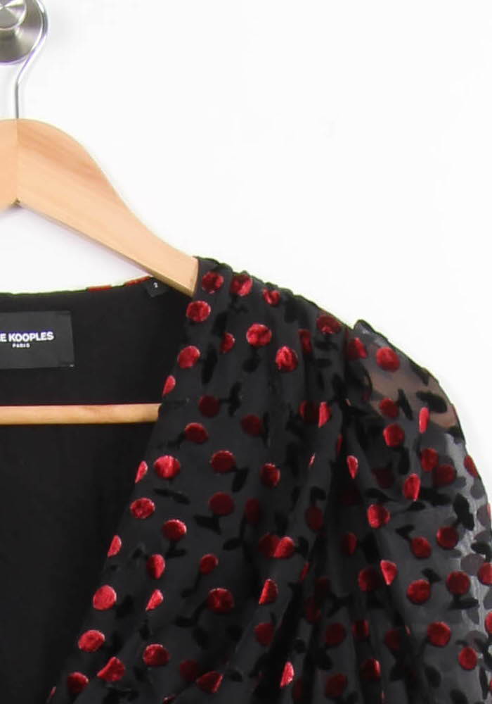 Blouse Noire et Rouge - Taille M/38