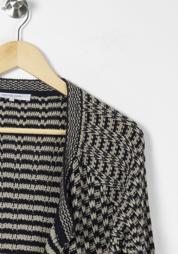 Cardigan Bleu Marine et Beige - Taille M/38