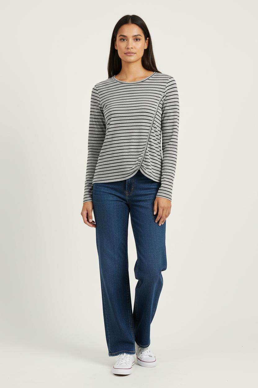 Tee-shirt manches longues Gris - Taille S/36