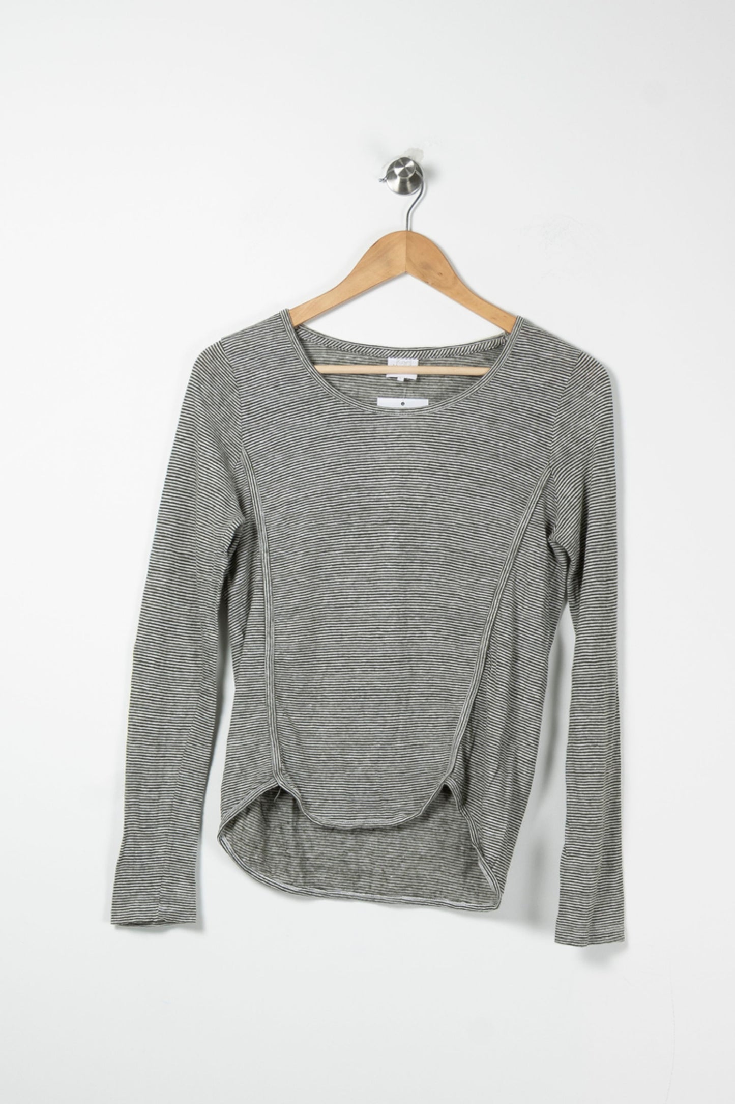 Tee-shirt Manches Longues Gris et Blanc - Taille S/36