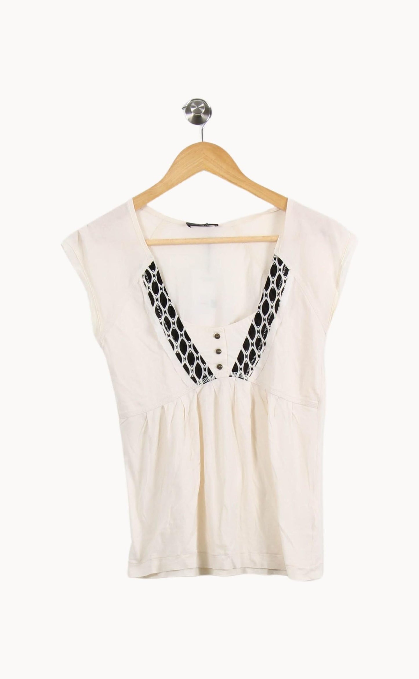 Blouse Écrue et Noire - Taille XS/34