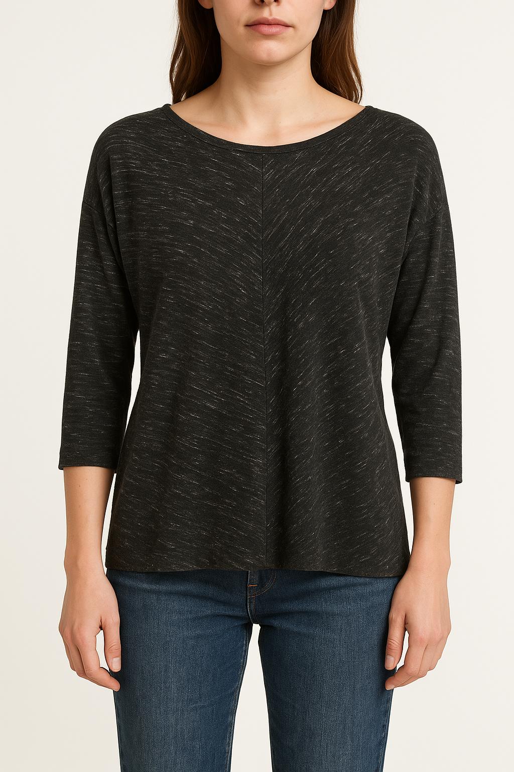 Tee-shirt Manches Trois-Quarts Gris Anthracite - Taille S/36