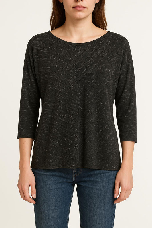 Tee-shirt Manches Trois-Quarts Gris Anthracite - Taille S/36