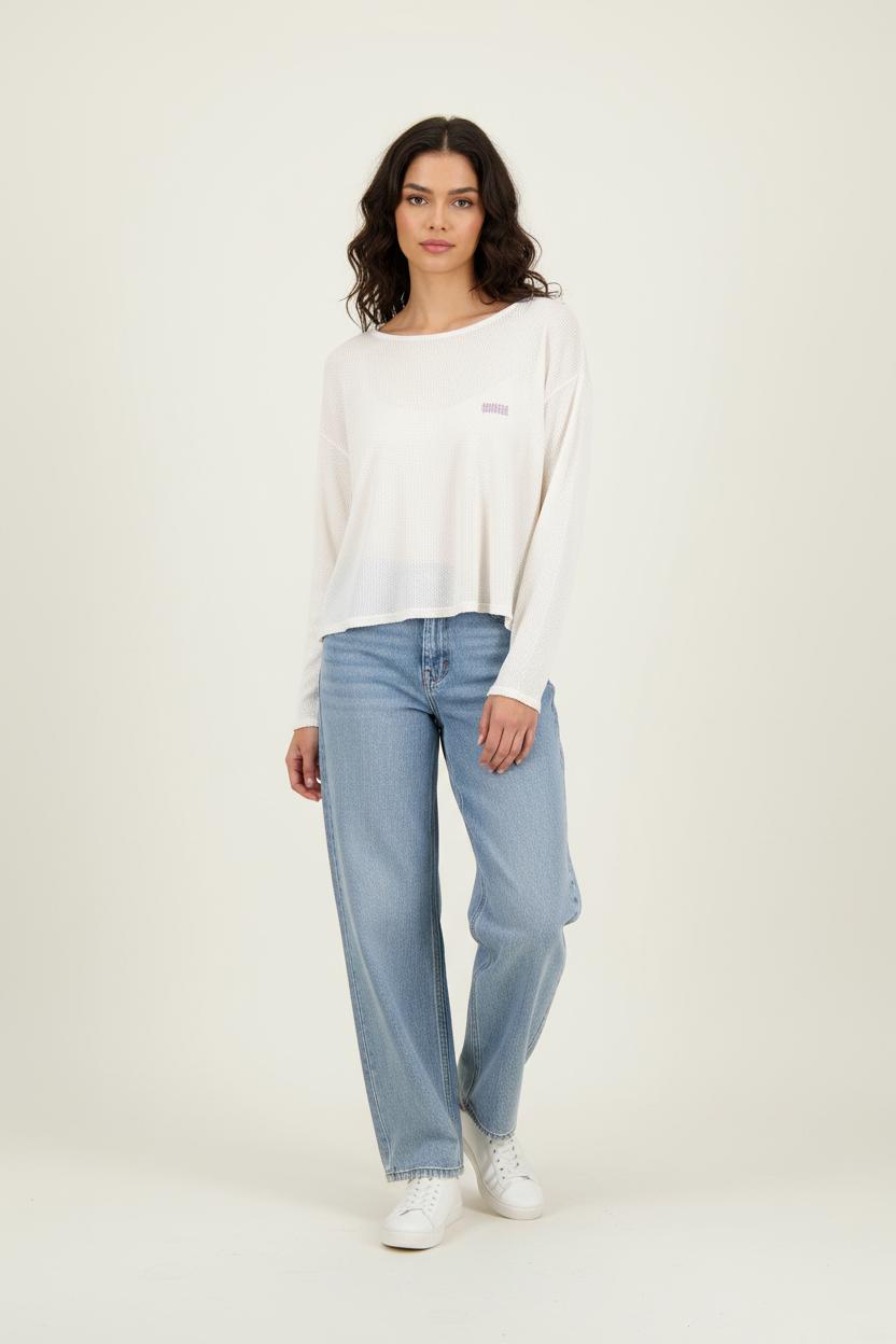 Tee-shirt Manches Longues Beige - Taille M/38