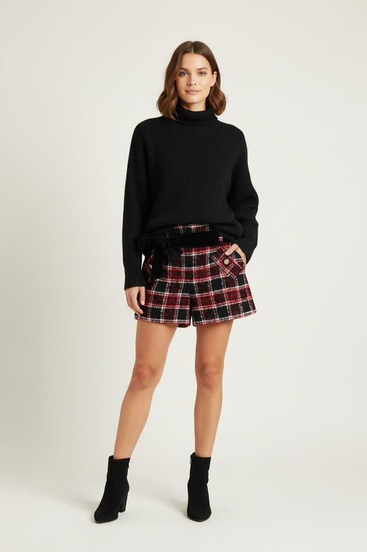 Short Écossais Rouge et Noir - Taille L/40